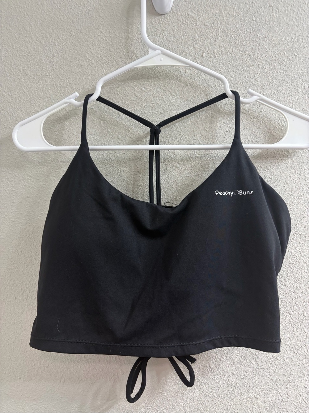 Peachy Bunz Black Strappy Sports Bralette